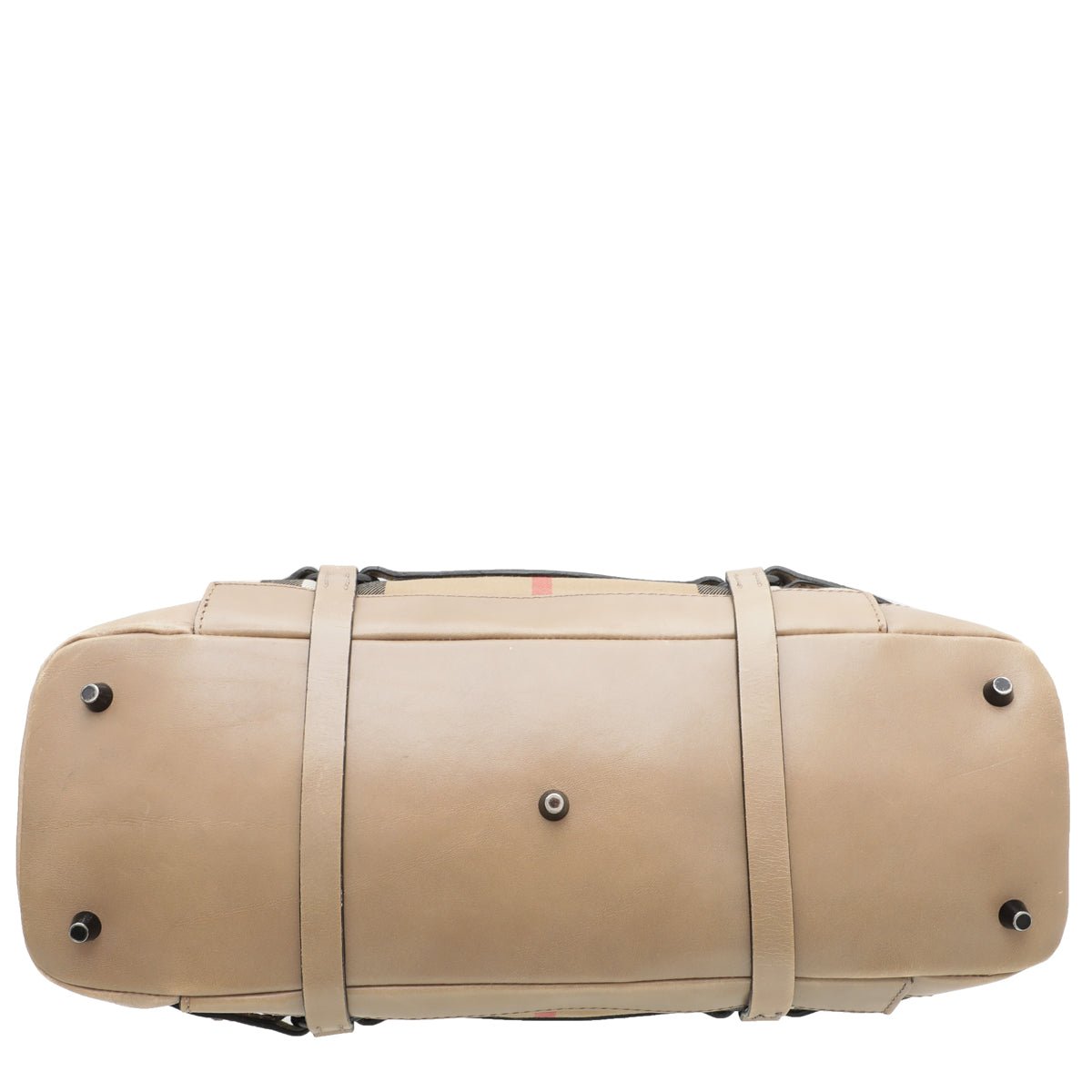 Burberry Bicolor Bridle House Check Satchel Tote Bag-Burberry-THE CLOSET