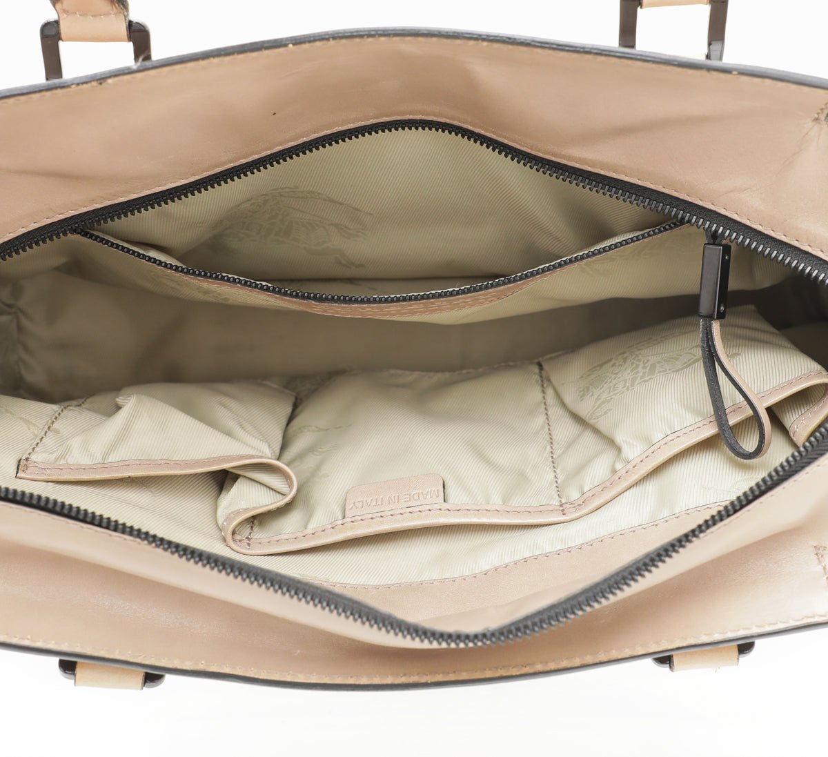 Burberry Bicolor Bridle House Check Satchel Tote Bag-Burberry-THE CLOSET