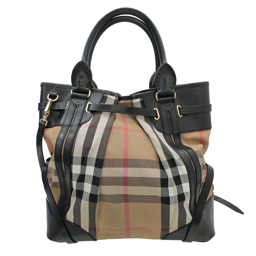 Burberry Bicolor Bridle Whipstitch Large Tote Bag-Burberry-THE CLOSET