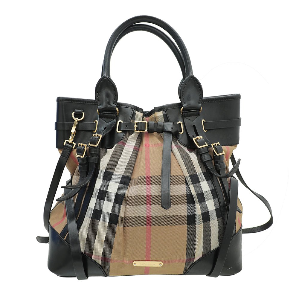 Burberry Bicolor Bridle Whipstitch Large Tote Bag-Burberry-THE CLOSET