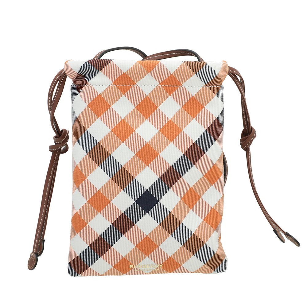 Burberry Bicolor Bright Check Drawstring Pouch-Burberry-THE CLOSET