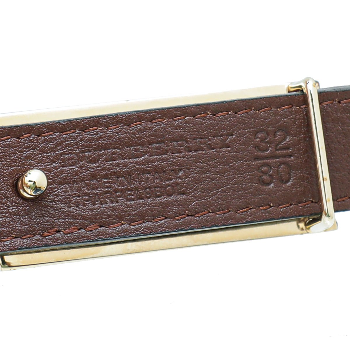 Burberry Bicolor Check Embossed Reversible Buckle 20mm Belt 32-Burberry-THE CLOSET