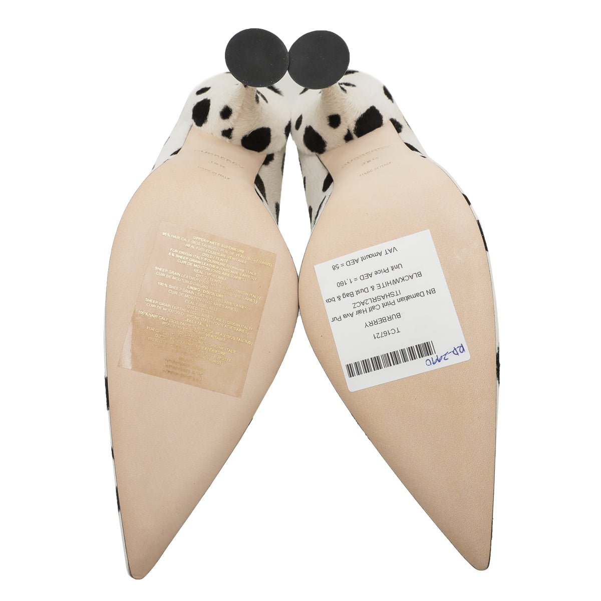 Burberry Bicolor Dalmatian Print Calf Hair Ava Pump 38.5-Burberry-THE CLOSET