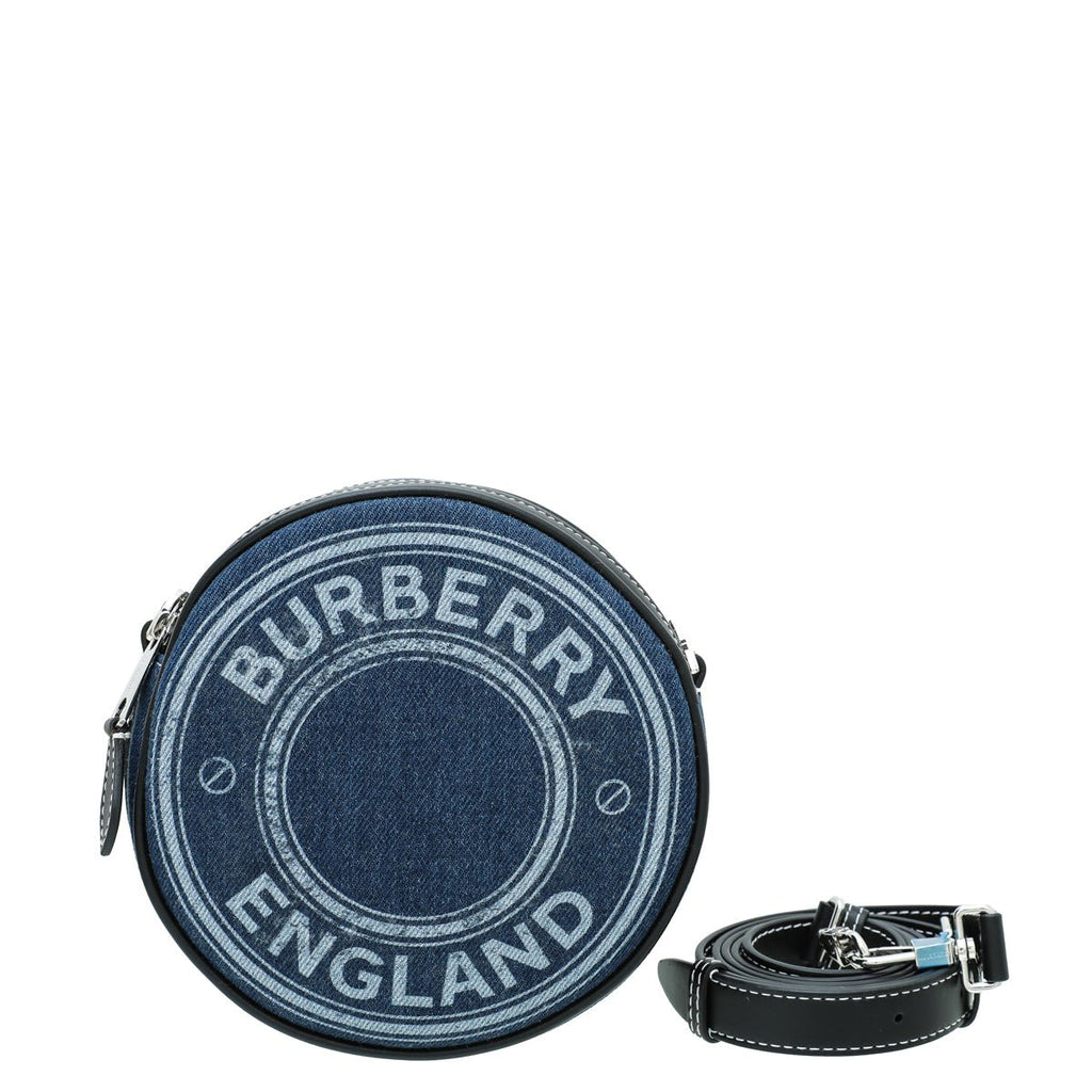 Burberry Bicolor Denim Graphic Logo Louise Round Bag – The Closet