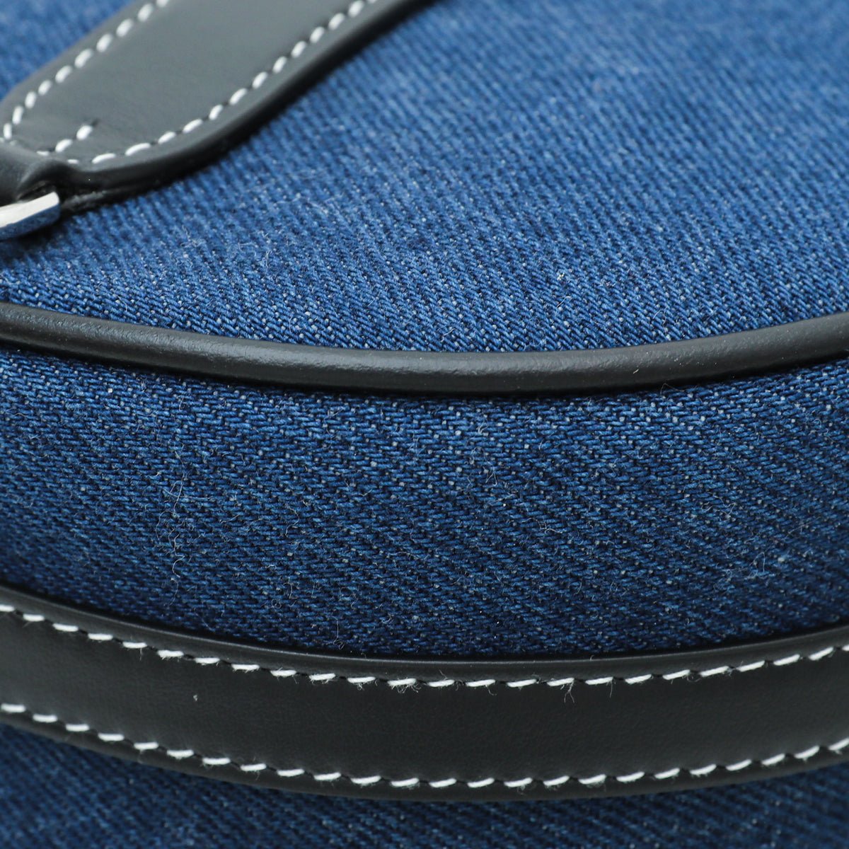 Burberry Bicolor Denim Graphic Logo Louise Round Bag-Burberry-THE CLOSET