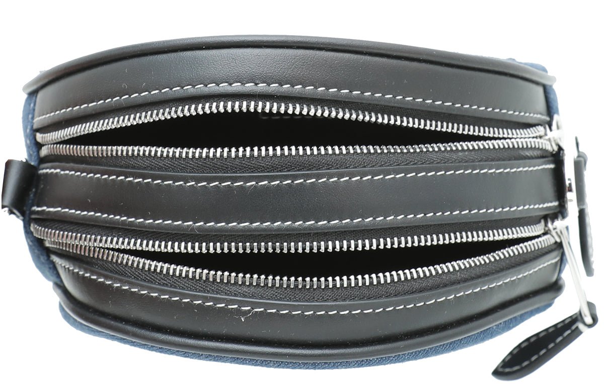 Burberry Bicolor Denim Graphic Logo Louise Round Bag-Burberry-THE CLOSET