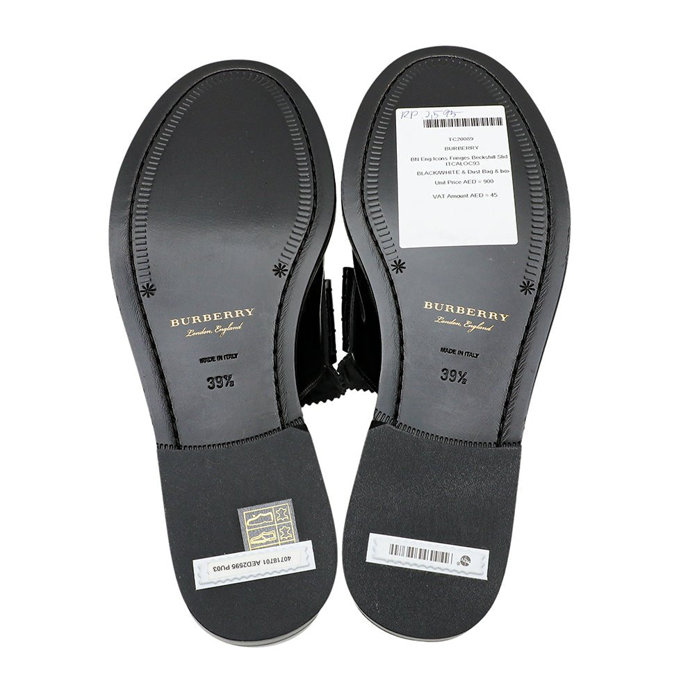 Burberry Bicolor Eng Icons Fringes Beckshill Slide 39.5-Burberry-THE CLOSET