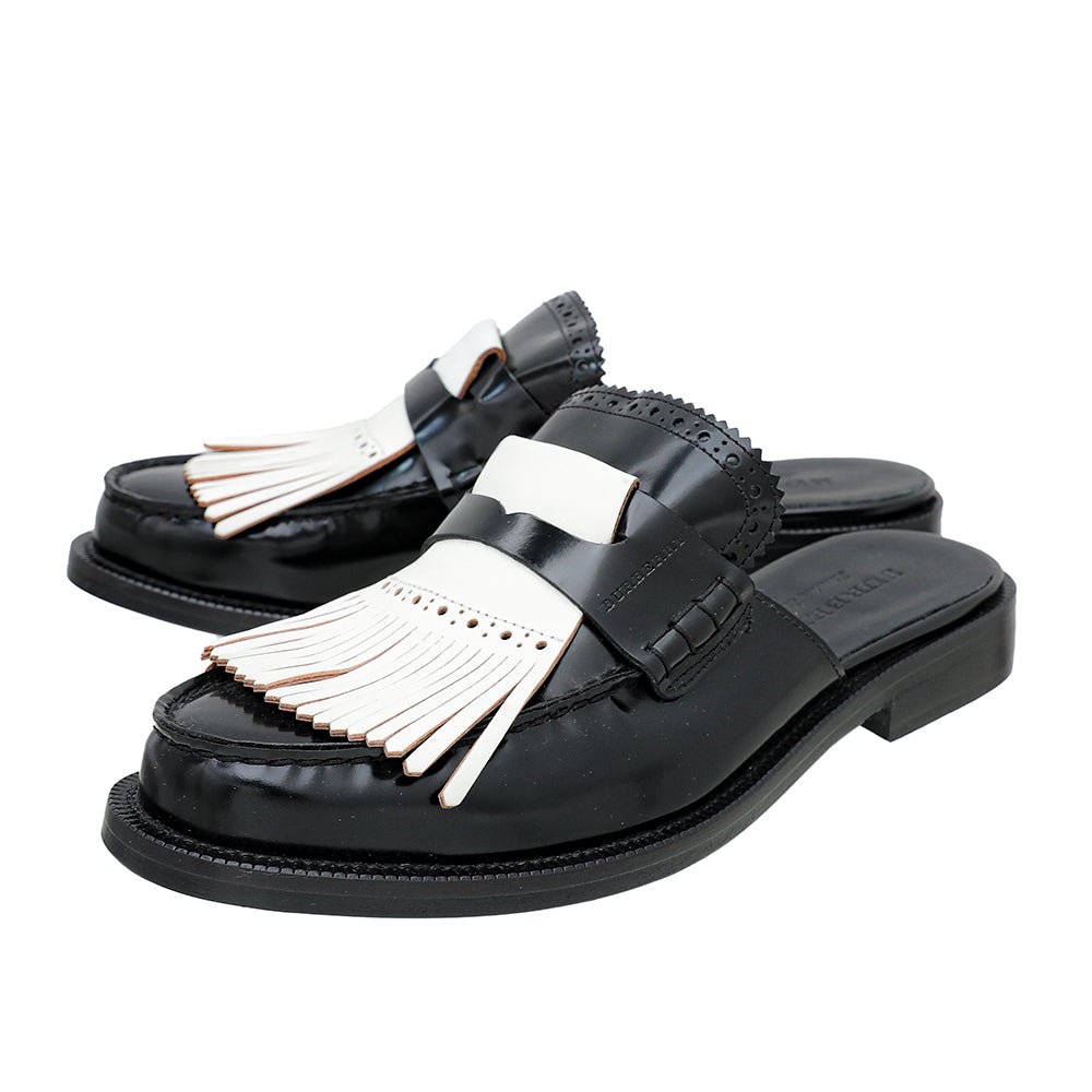 Burberry Bicolor Eng Icons Fringes Beckshill Slide 39.5-Burberry-THE CLOSET