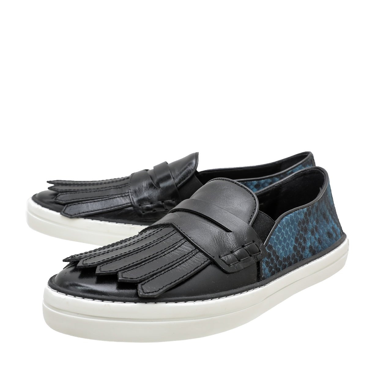 Burberry Bicolor Fringe Penny Slip on Sneakers 39-Burberry-THE CLOSET