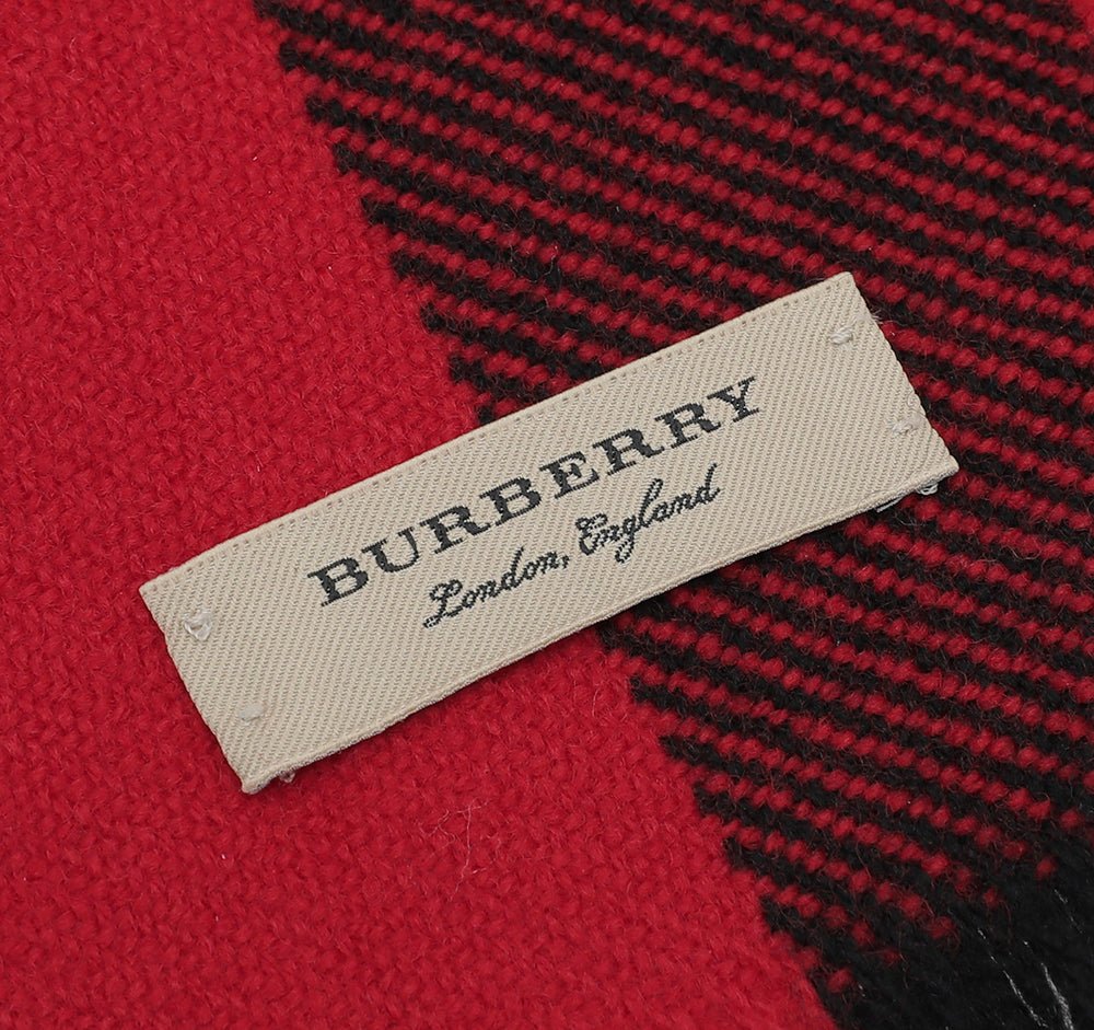 Burberry - Burberry Bicolor Half Mega Check Wool Fringe Scarf | The Closet