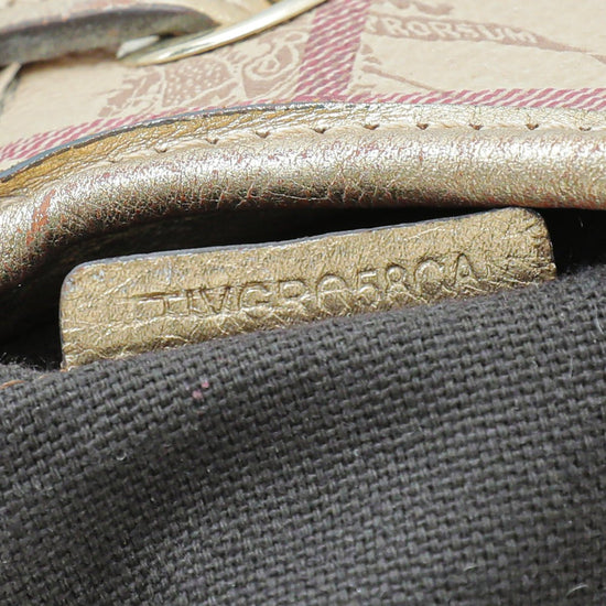 Burberry - Burberry Bicolor Haymarket Check Cutout Drawstring Hobo Bag | The Closet
