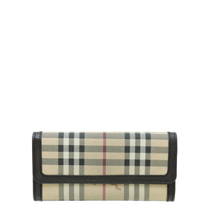 Burberry Bicolor Haymarket Flap Wallet