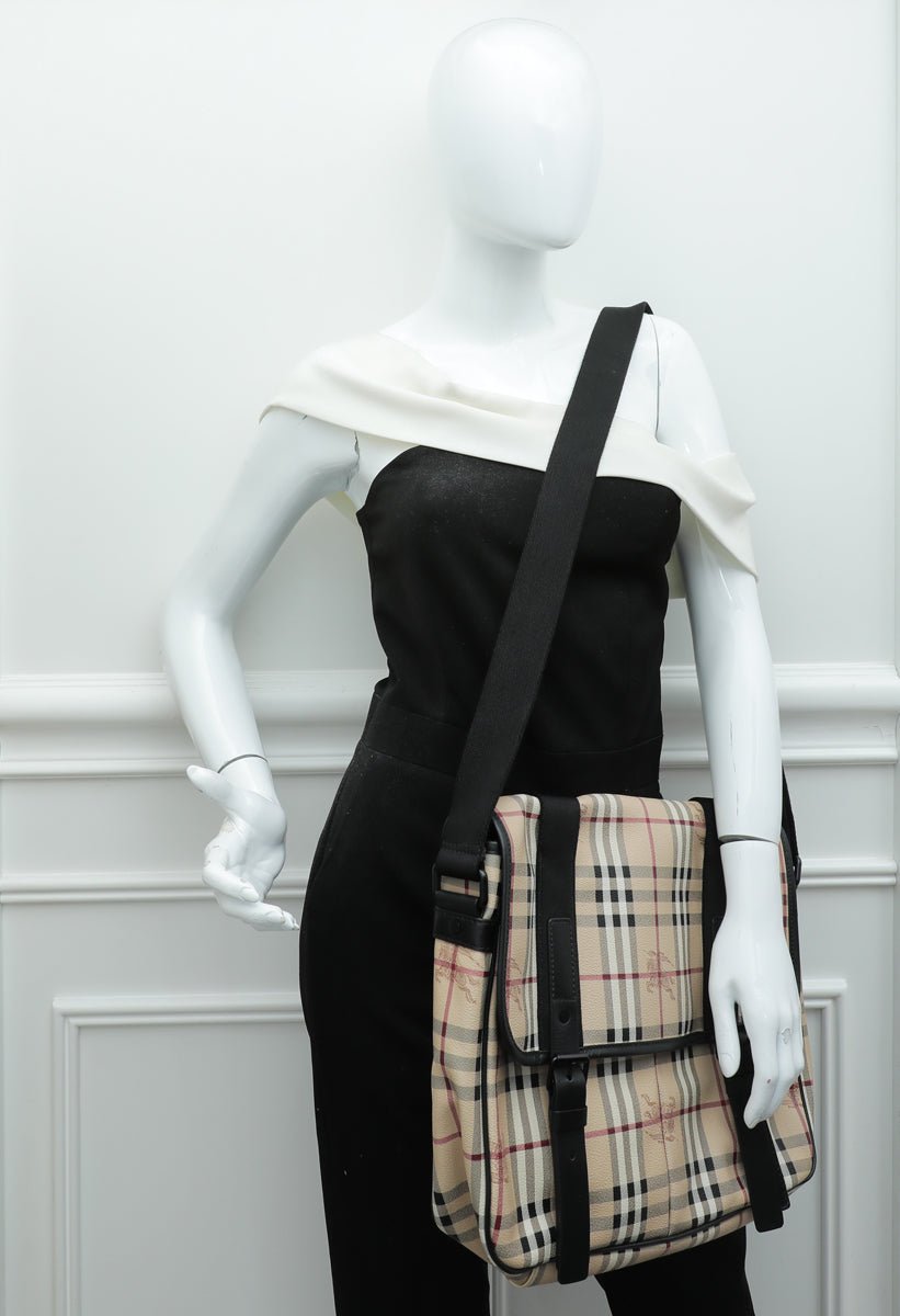 Burberry Bicolor Haymarket Messenger Bag-Burberry-THE CLOSET