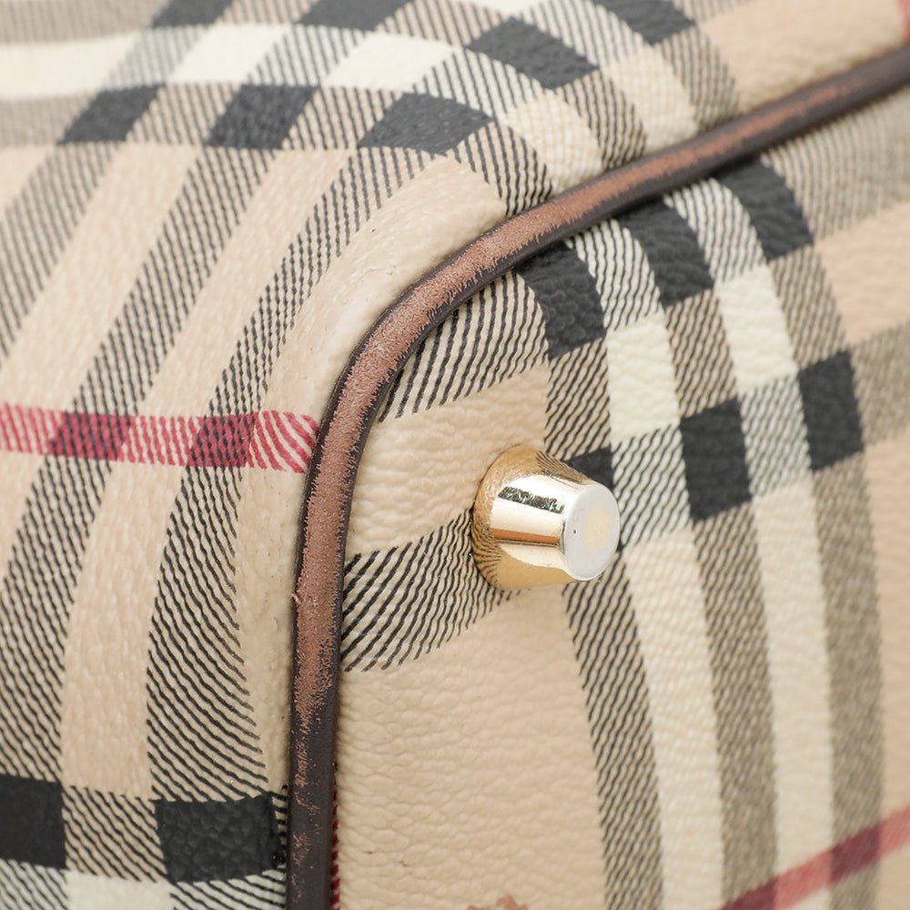 Burberry Bicolor Haymarket Regent Tote Bag-Burberry-THE CLOSET