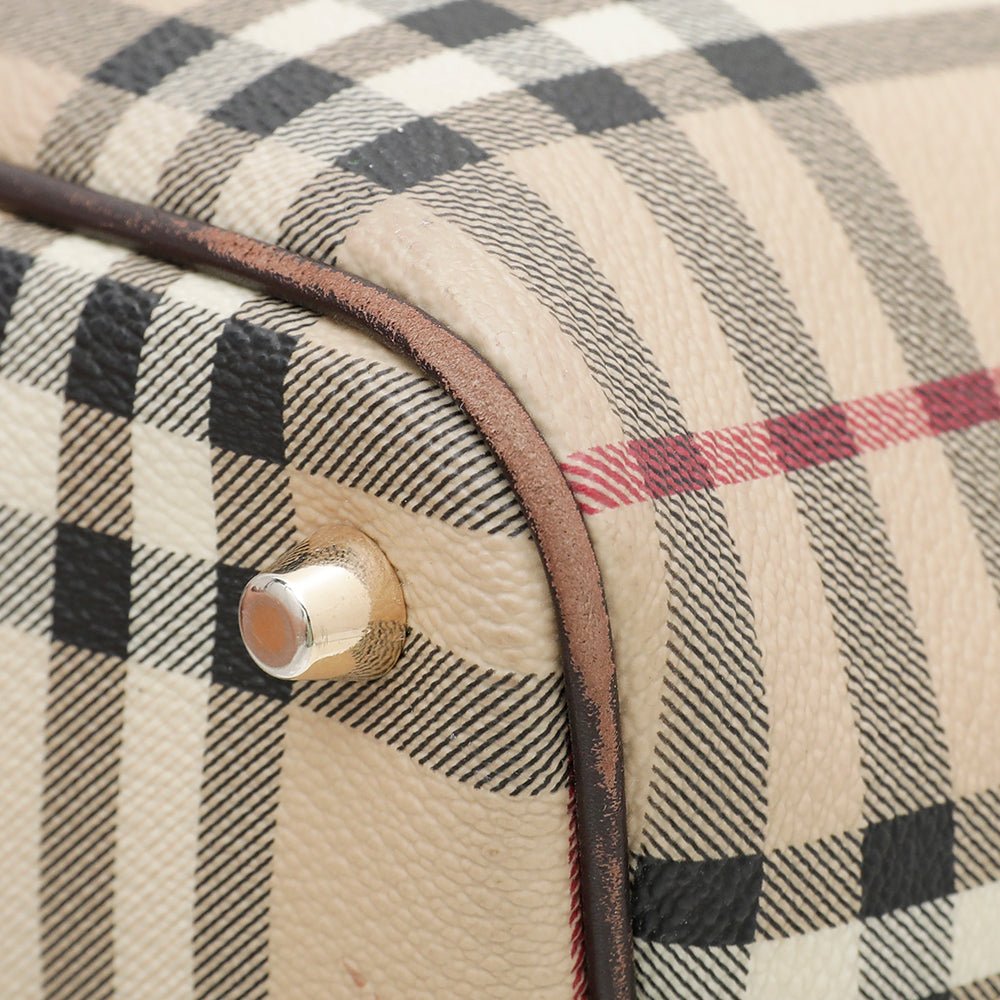Burberry Bicolor Haymarket Regent Tote Bag-Burberry-THE CLOSET