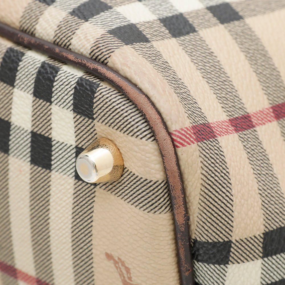 Burberry Bicolor Haymarket Regent Tote Bag-Burberry-THE CLOSET