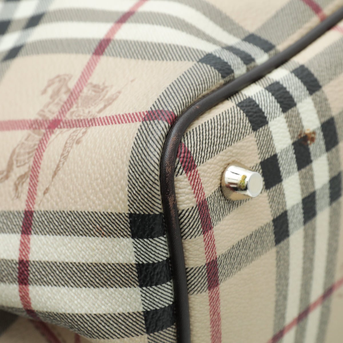 Burberry Bicolor Haymarket Tote Bag-Burberry-THE CLOSET