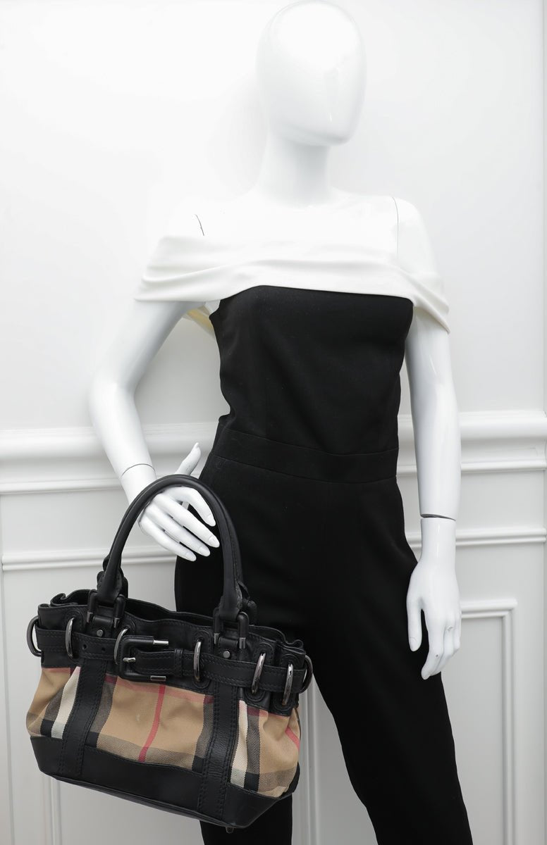 Burberry Bicolor Housecheck Beaton Bag-Burberry-THE CLOSET