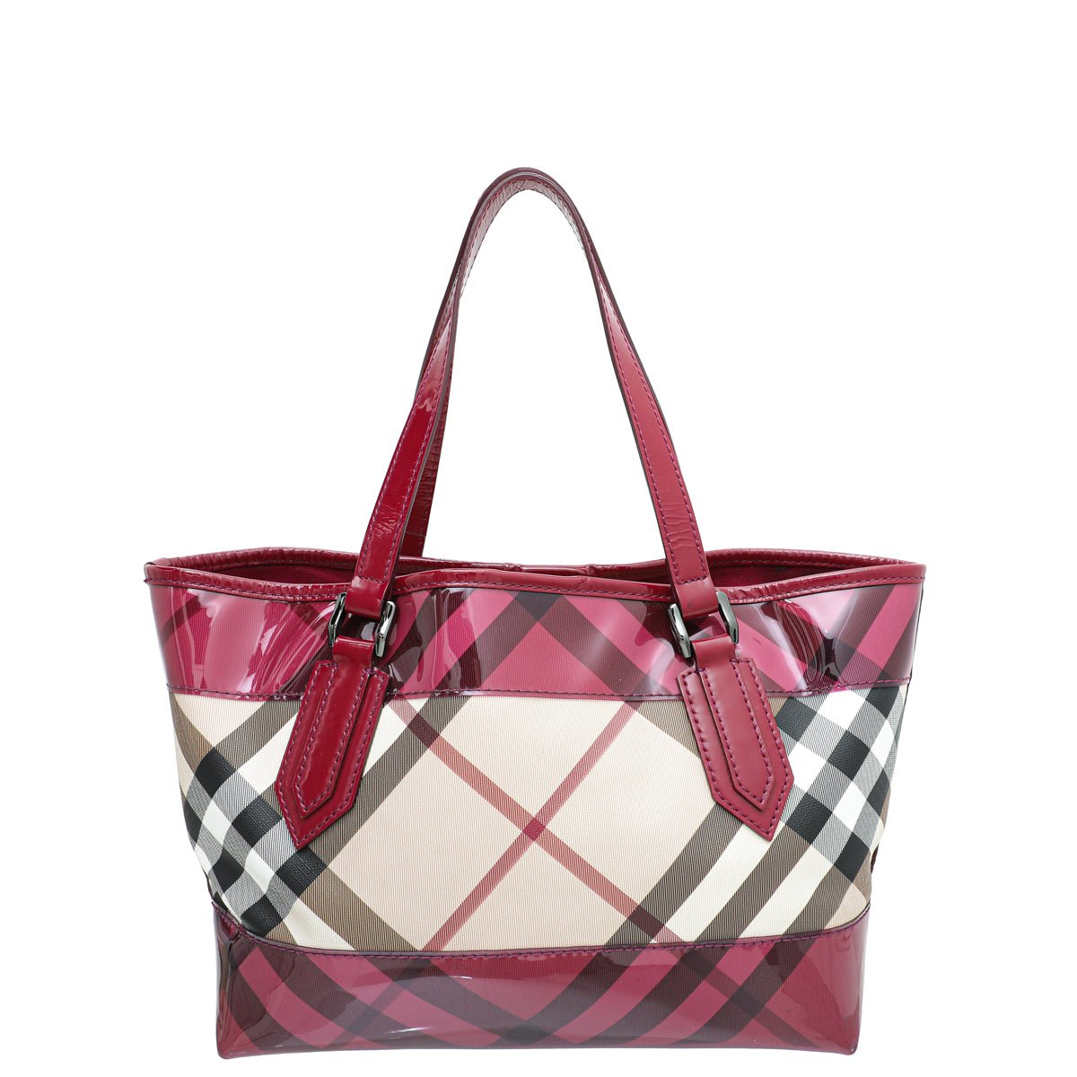 Burberry Bicolor Nova Check PVC Tote Bag-Burberry-THE CLOSET