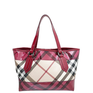 Burberry Bicolor Nova تحقق من حقيبة حمل PVC