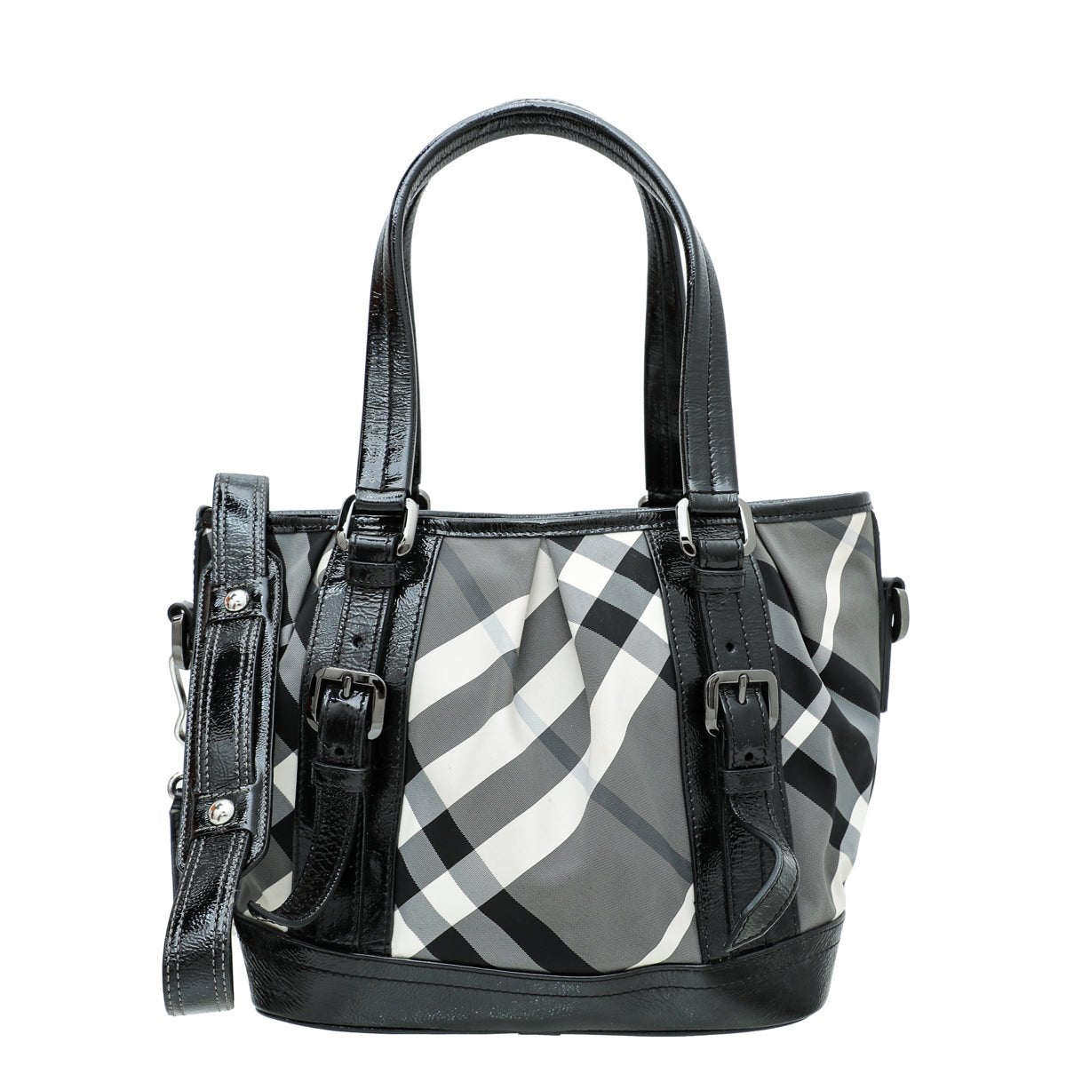Burberry Bicolor Nylon Beat Check Lowry Bag-Burberry-THE CLOSET