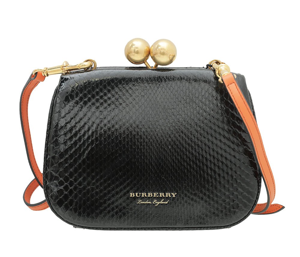 Burberry - Burberry Bicolor Python Pochette Frame Bag | The Closet