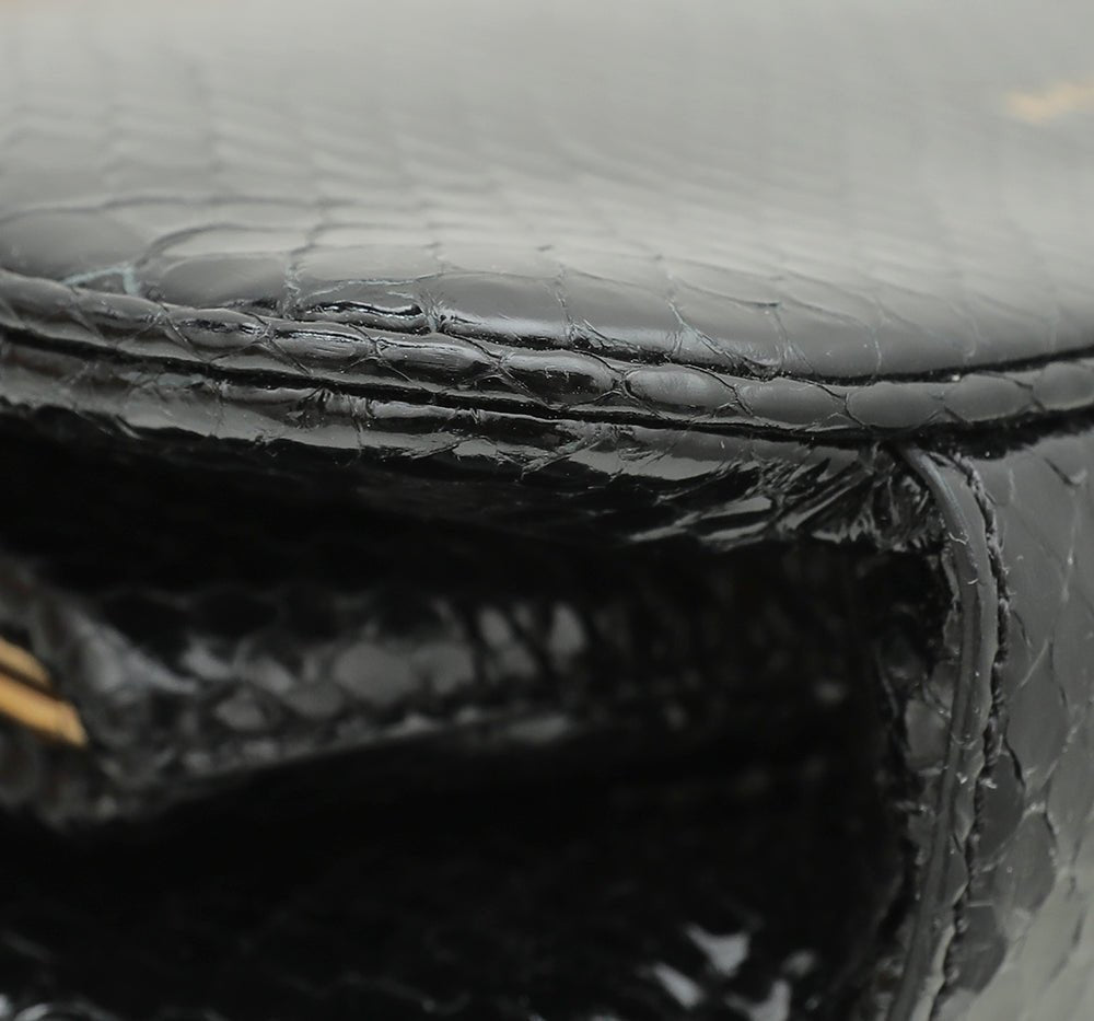 Burberry Bicolor Python Pochette Frame Bag-Burberry-THE CLOSET