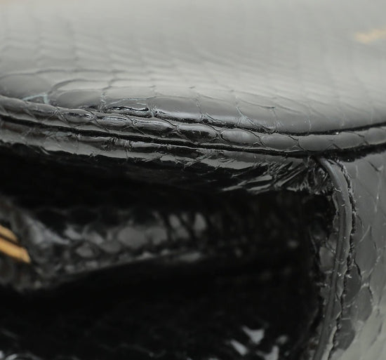 Burberry - Burberry Bicolor Python Pochette Frame Bag | The Closet