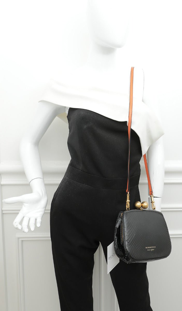 Burberry Bicolor Python Pochette Frame Bag-Burberry-THE CLOSET