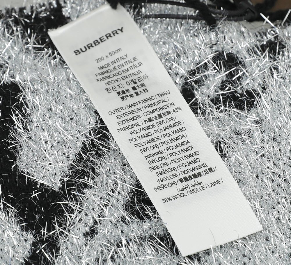 Burberry Bicolor TB Glitter Jacquard Scarf-Burberry-THE CLOSET