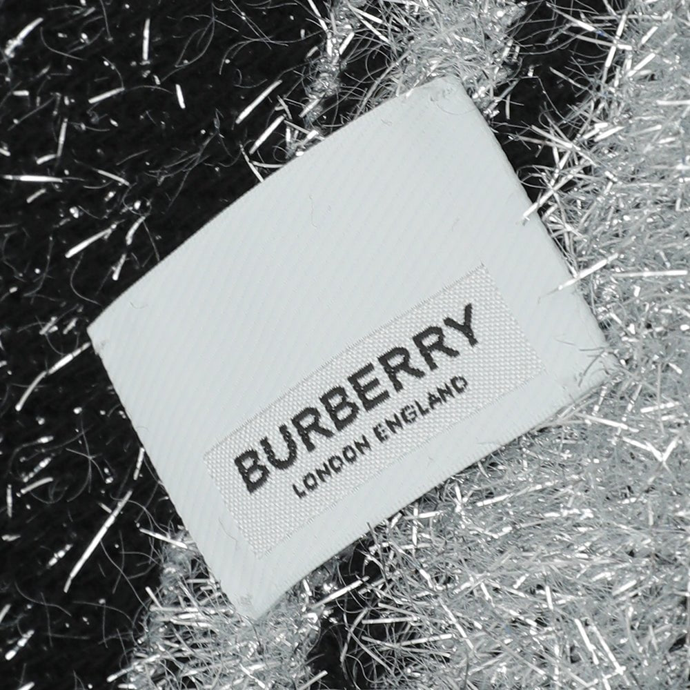 Burberry - Burberry Bicolor TB Glitter Jacquard Scarf | The Closet