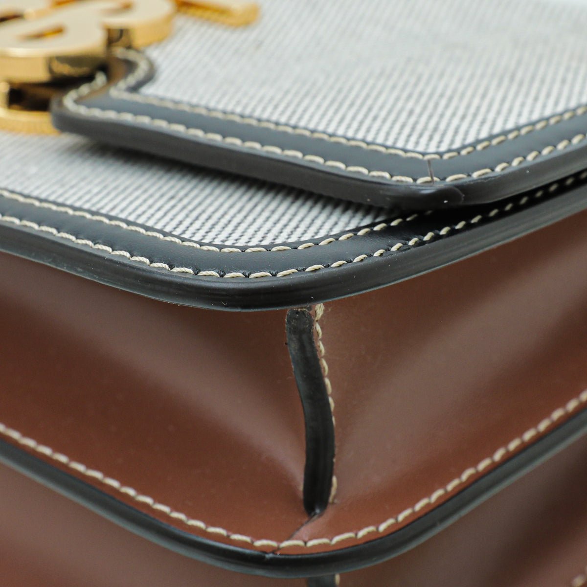 Burberry Bicolor TB Logo Flap Small Bag-Burberry-THE CLOSET