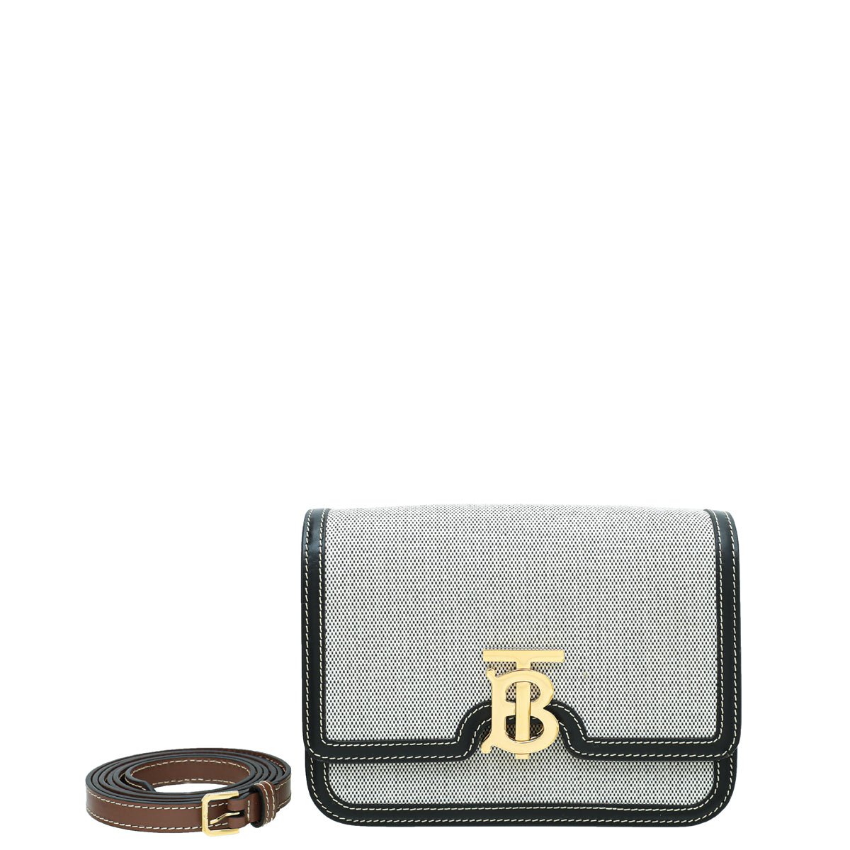 Burberry Bicolor TB Logo Flap Small Bag-Burberry-THE CLOSET