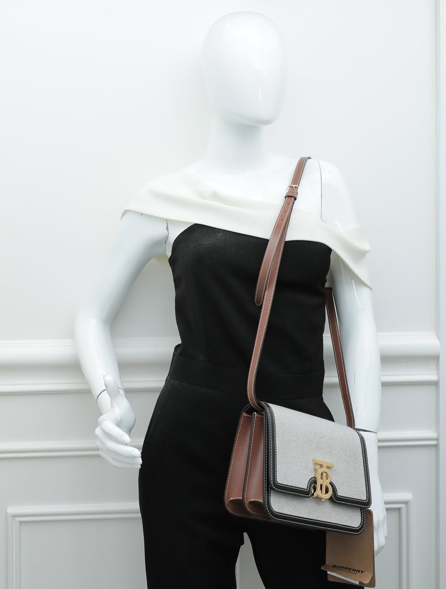 Burberry Bicolor TB Logo Flap Small Bag-Burberry-THE CLOSET