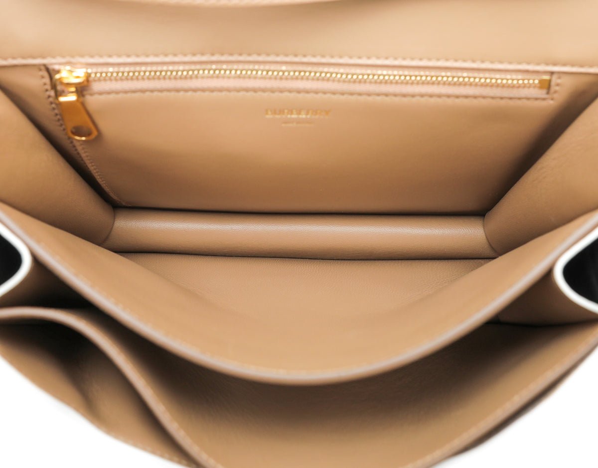 Burberry Bicolor TB Logo Medium Flap Bag-Burberry-THE CLOSET