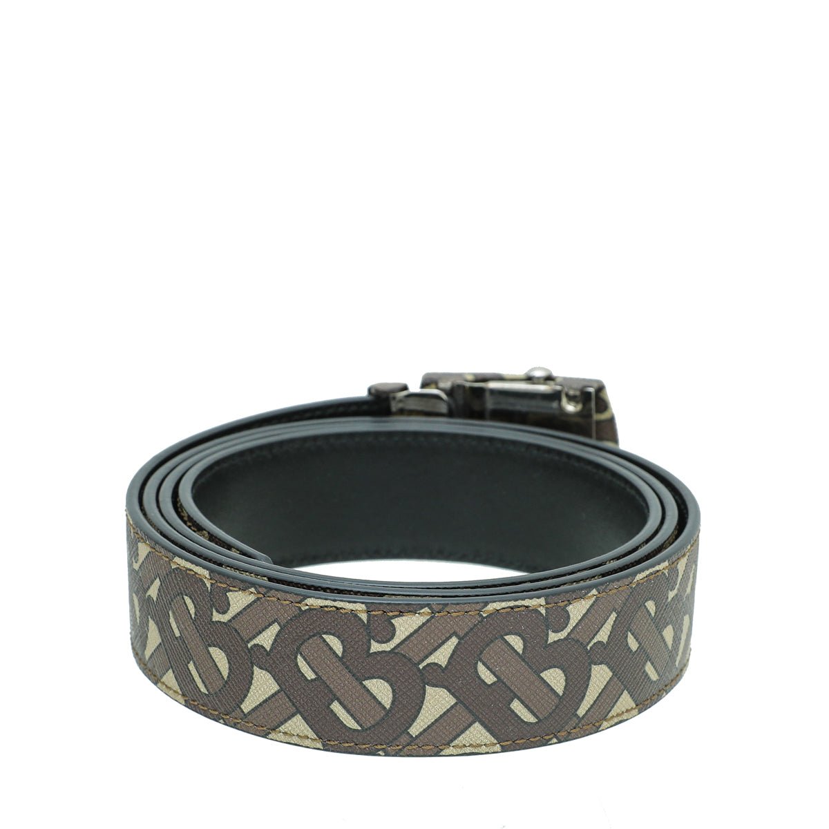 Burberry Bicolor TB Monogram Covered Clip 35mm Belt 40-Burberry-THE CLOSET