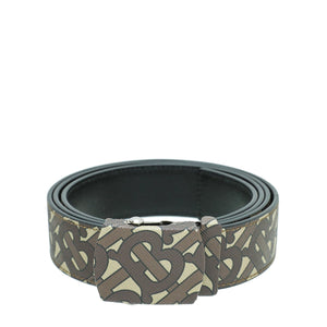 Burberry Bicolor TB Monogram Covered Clip 35mm Belt 40