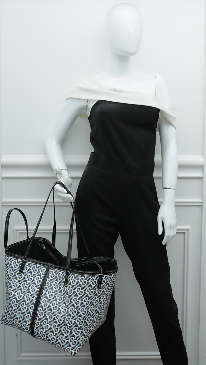 Burberry Bicolor TB Monogram Mini Beach Tote Bag-Burberry-THE CLOSET