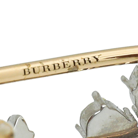 Burberry - Burberry Bicolor Tone Half Daisy Double Finger Ring Medium | The Closet
