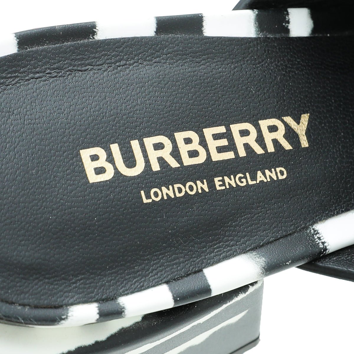 Burberry Bicolor Zebra Print Castlebar Sandal Mules 37-Burberry-THE CLOSET