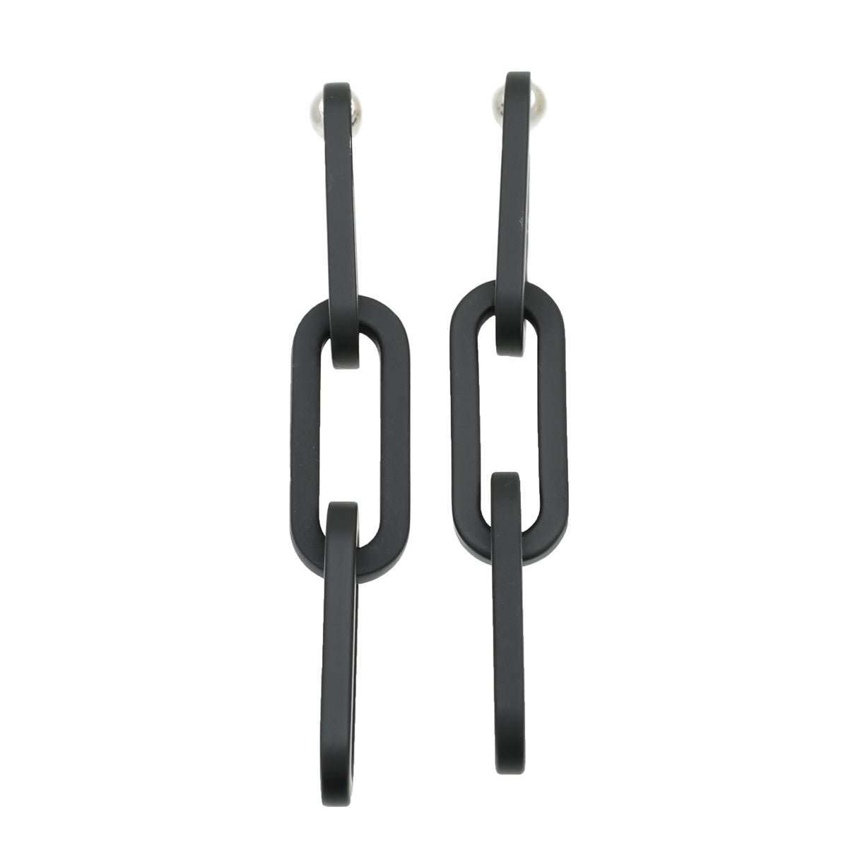 Burberry - Burberry Black 3x3 Link Chain Earrings | The Closet