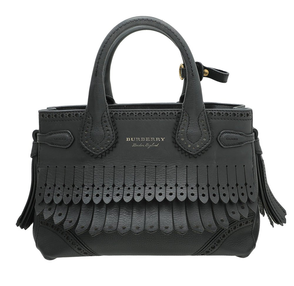 Burberry Black Broguing Banner Tote Bag-Burberry-THE CLOSET