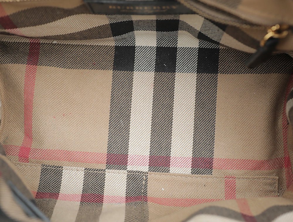 Burberry - Burberry Black Broguing Banner Tote Bag | The Closet