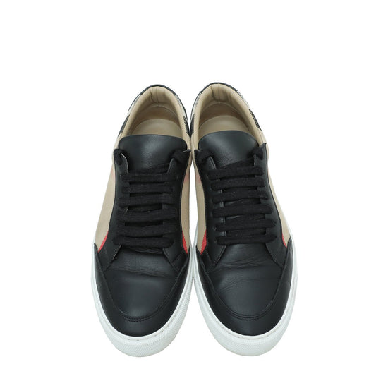 Burberry - Burberry Black Checked Sneakers 38.5 | The Closet