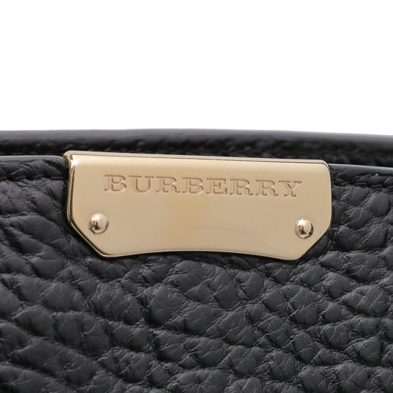Burberry Black Grain Leather Clifton Signature Tote Burberry