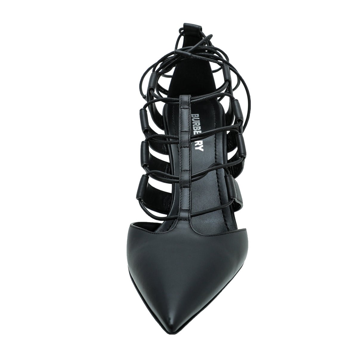 Burberry Black Cut Out Laced Leather Pump 39-Burberry-THE CLOSET