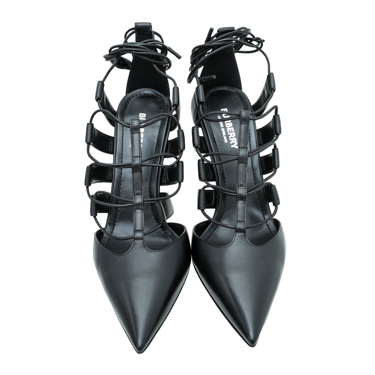 Burberry - Burberry Black Cut Out Laced Leather Pump 40 | The Closet