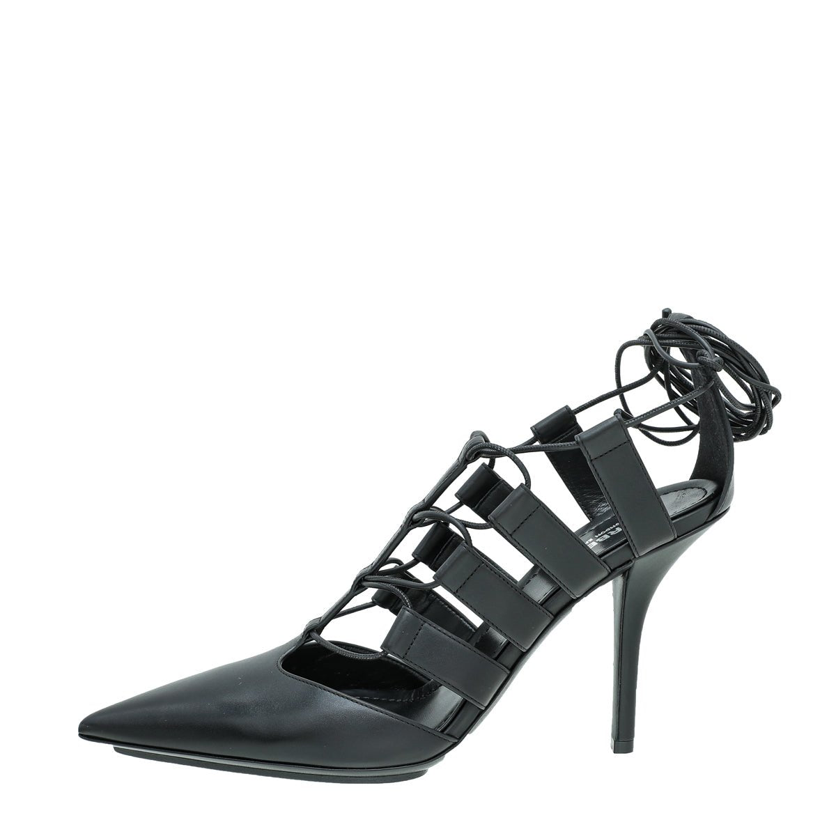 Burberry - Burberry Black Cut Out Laced Leather Pump 40 | The Closet