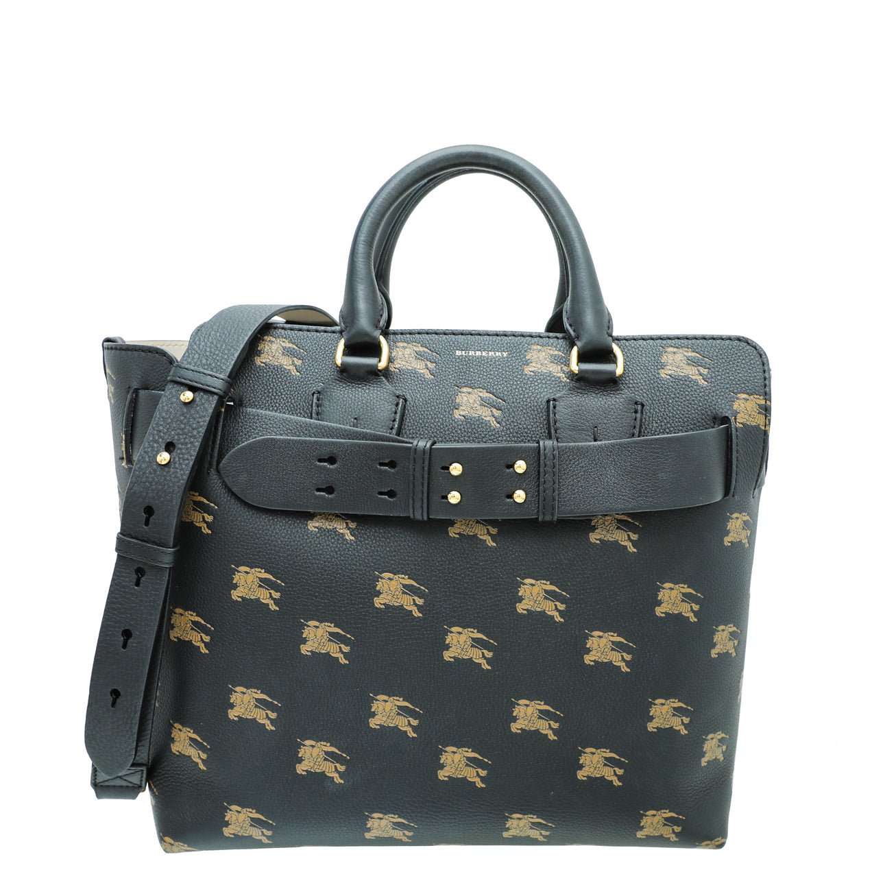Burberry Black Equestrian Knight Tote Bag-Burberry-THE CLOSET