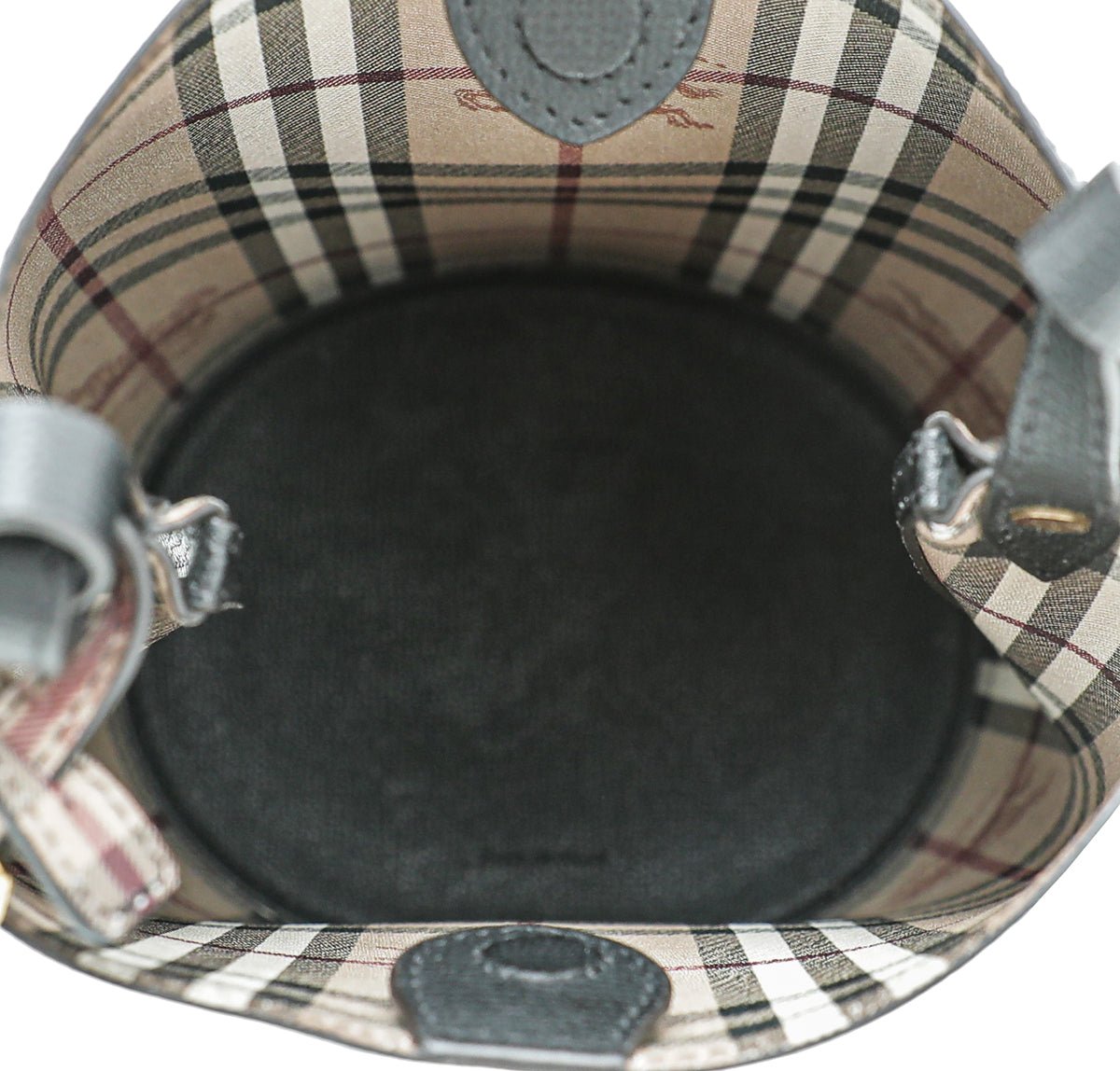 Burberry Black Haymarket Lorne Bucket Crossbody Small Bag-Burberry-THE CLOSET